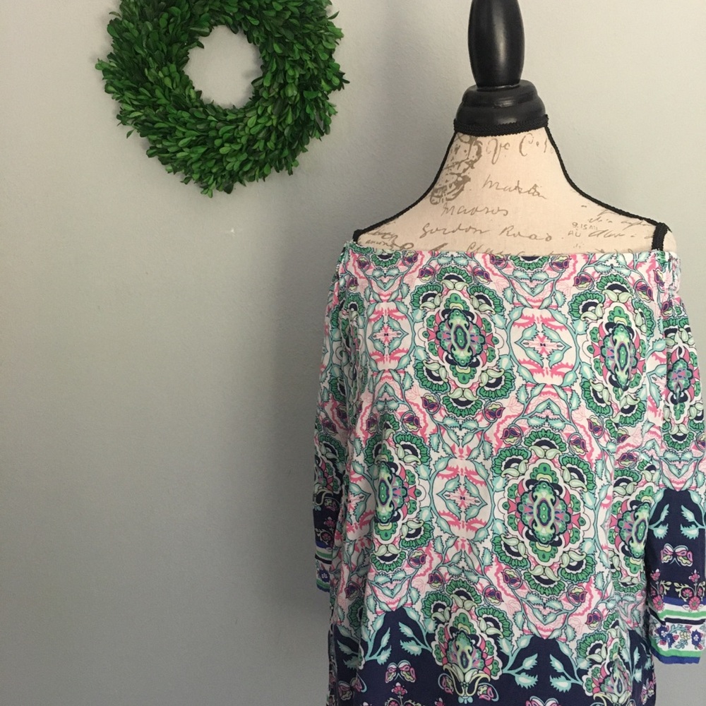 Off the shoulder multicolored top